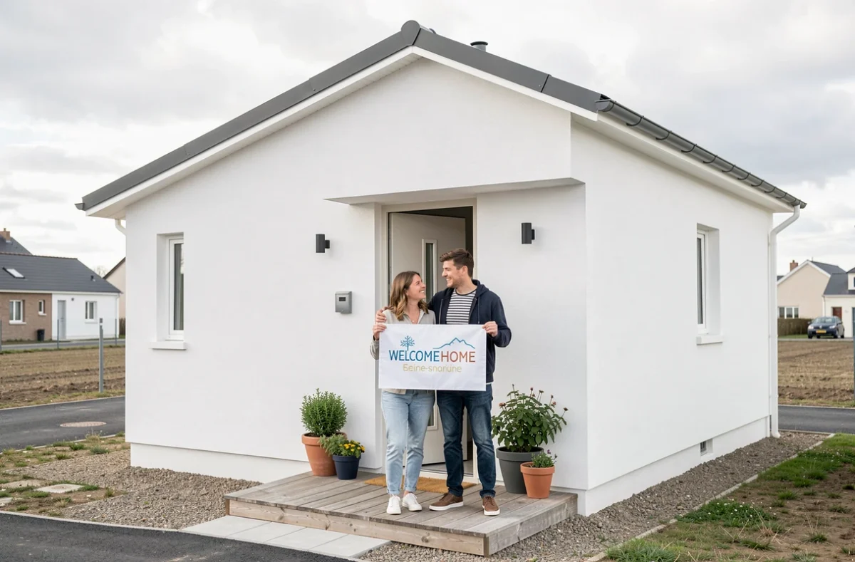 Maison individuelle accessible construite par ABC Construction pour un jeune couple en Seine-Maritime