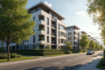 Immeuble moderne dans un quartier résidentiel français ensoleillé