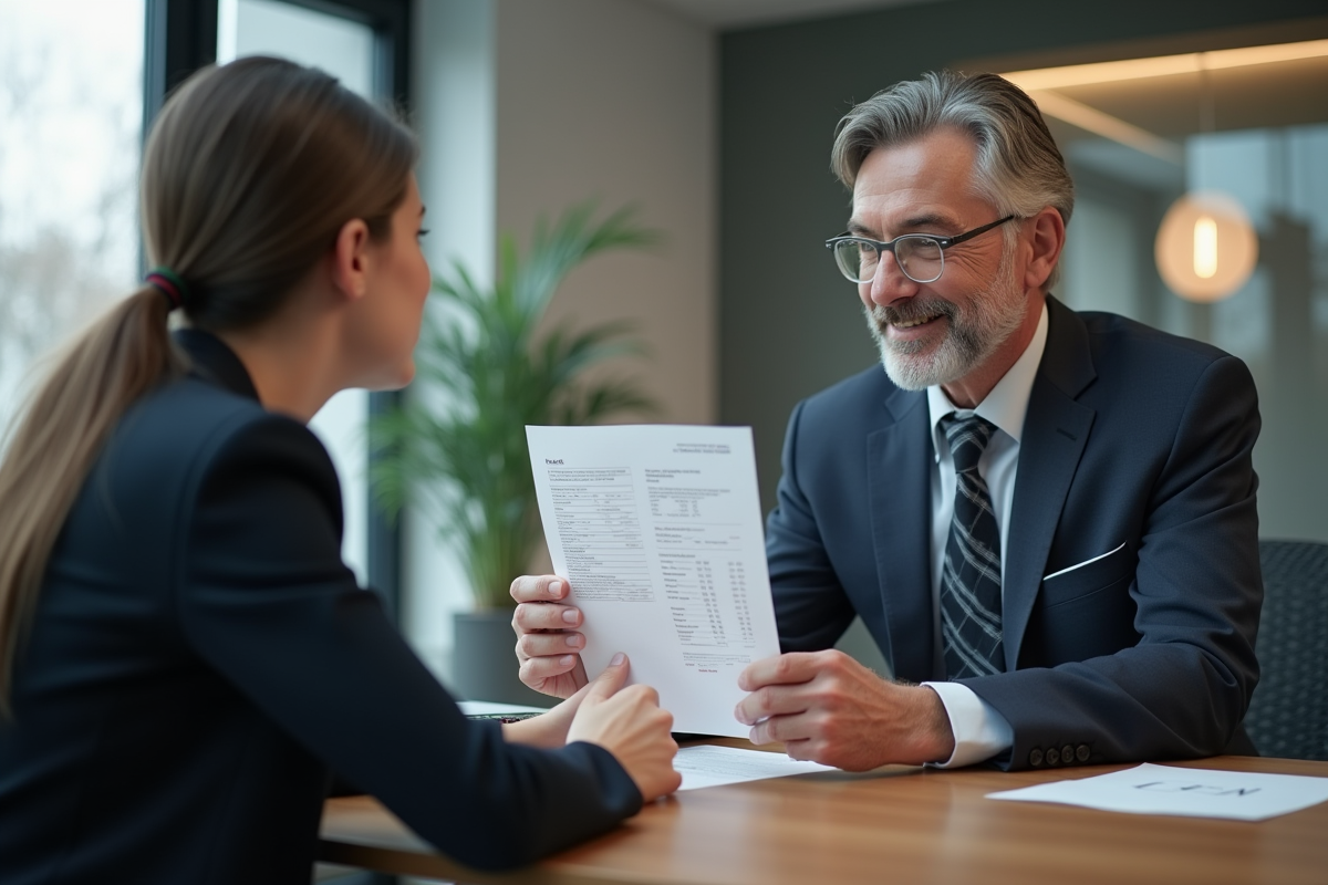 Conseiller bancaire présentant un taux d