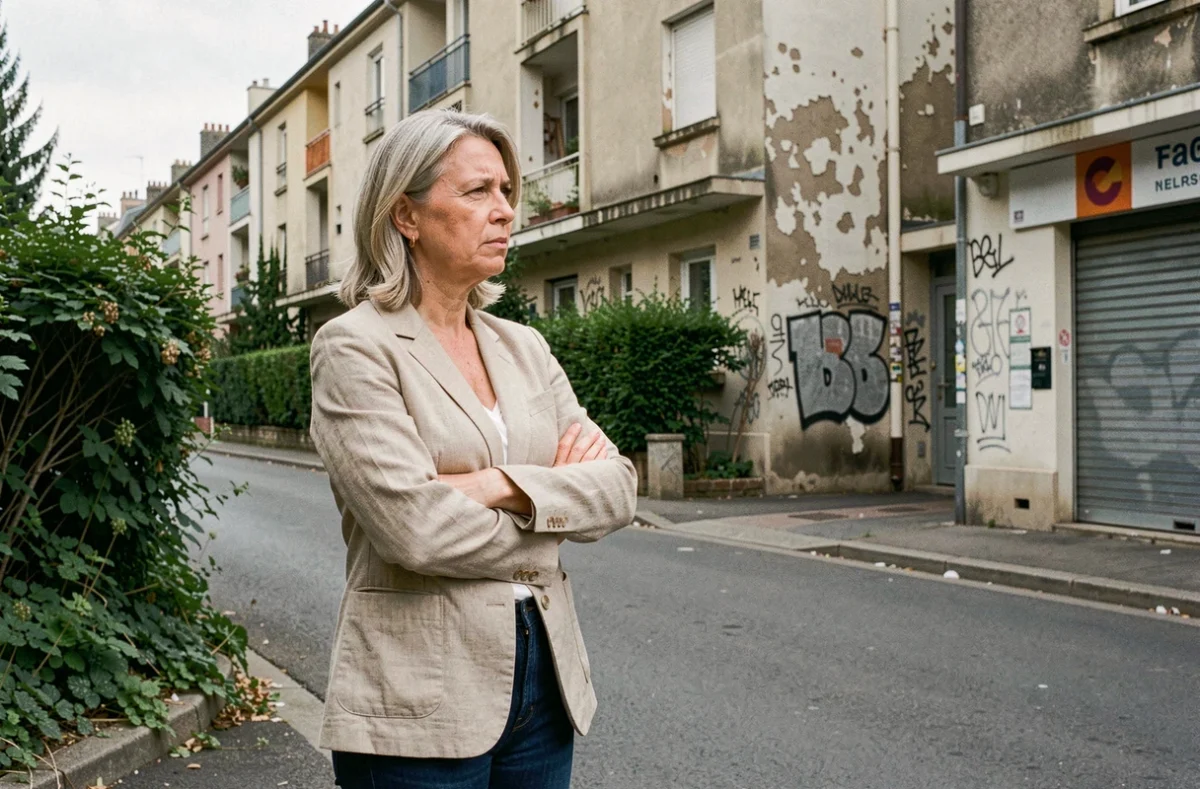 Habitante de Maison-Alfort exprimant ses préoccupations dans une rue résidentielle dégradée du quartier