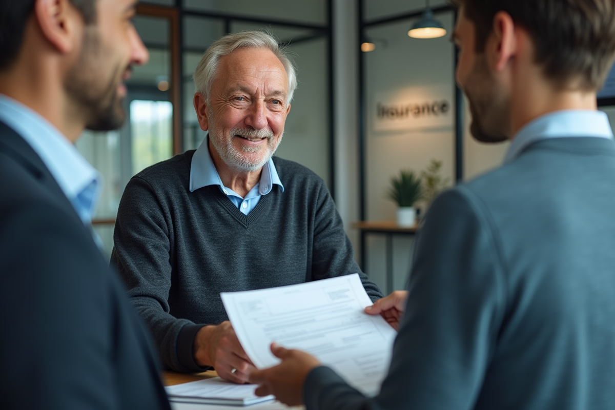 Homme remettant un formulaire d