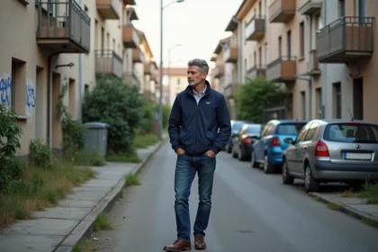 Homme d'âge moyen dans une rue de Conflans Sainte Honorine