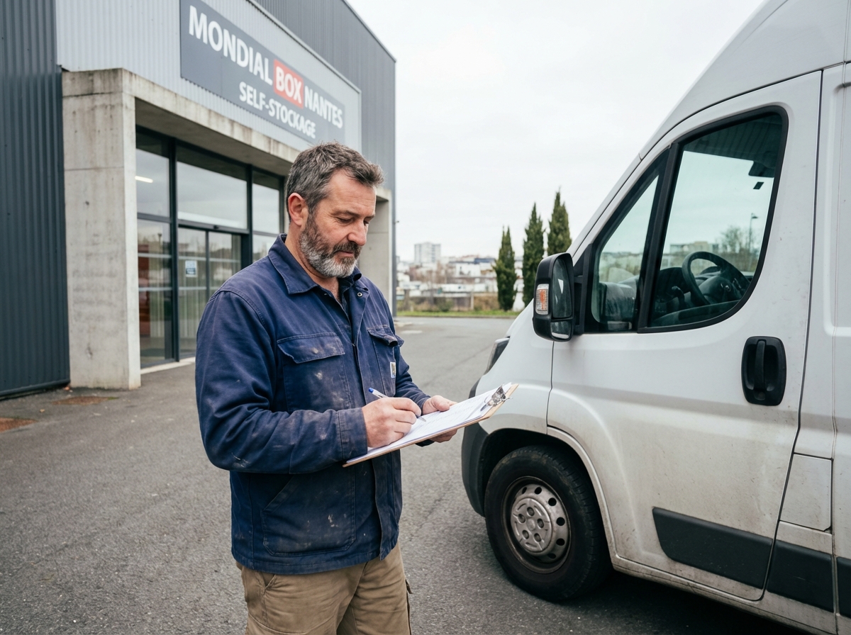 Homme vérifiant une liste d
