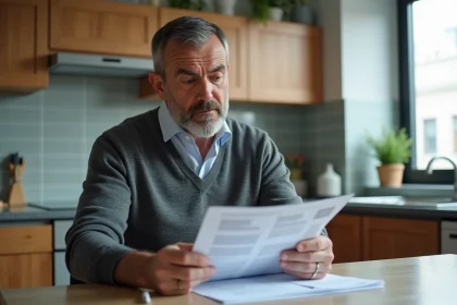 Homme d'âge moyen en intérieur moderne de logement