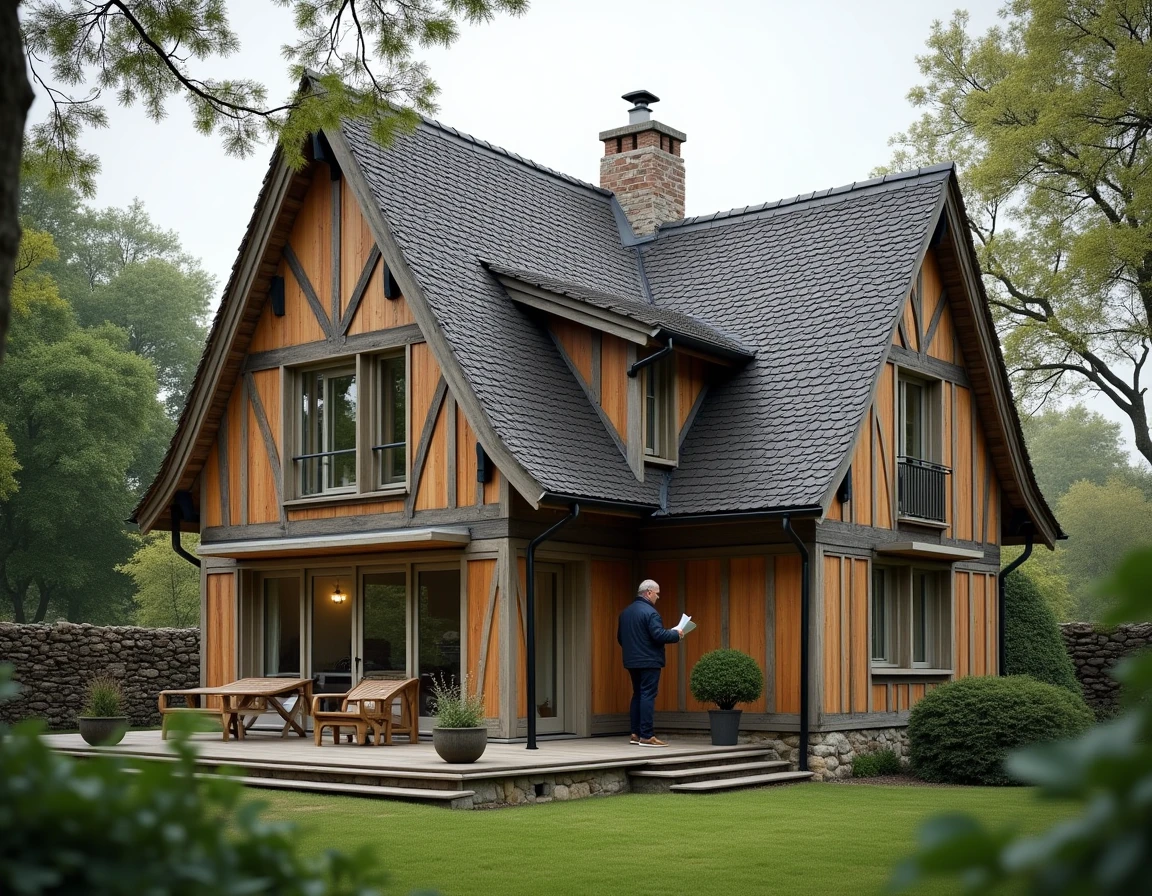 Maison normande à colombages construite par Maisons Clèroises dans un village de Seine-Maritime